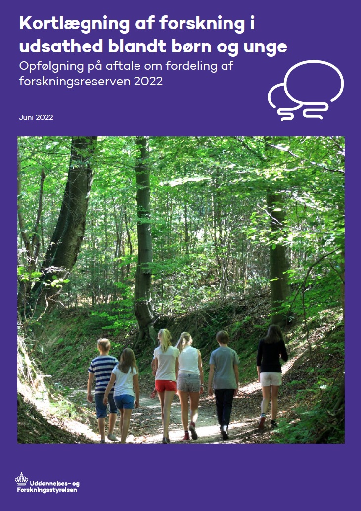 Uddannelses- og Forskningsstyrelsen har udarbejdet en kortlægning, som giver et overblik over omfanget og karakteren af forskning i udsathed blandt børn og unge. Samtidig belyser kortlægningen perspektiver på behovet for yderligere forskning på området, og hvordan forskningsområdet kan styrkes.