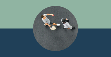 Two people walking on the streets