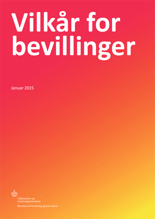 Den 1. januar 2015 træder den nye version af Vilkår for bevillinger i kraft og erstatter vilkårene fra januar 2012. Tillæg af december 2016 vedrører afskaffelse af årsregnskaber og indførelse af automatisk udbetaling og kan hentes via linket nedenfor.