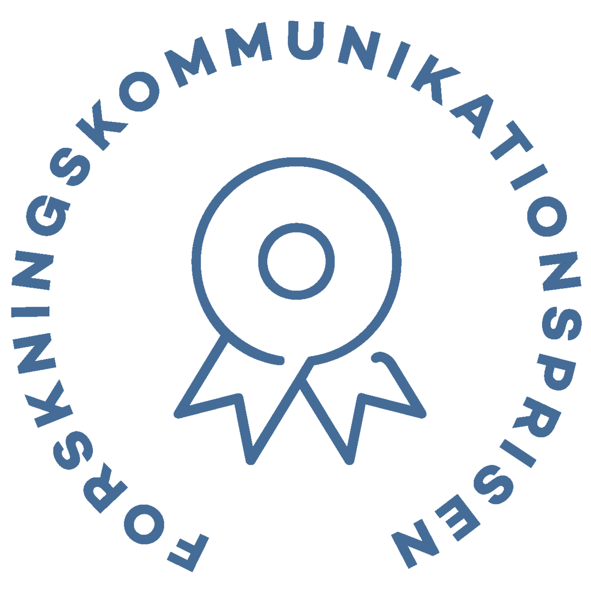 Logo Forskningskommunikationsprisen Blå