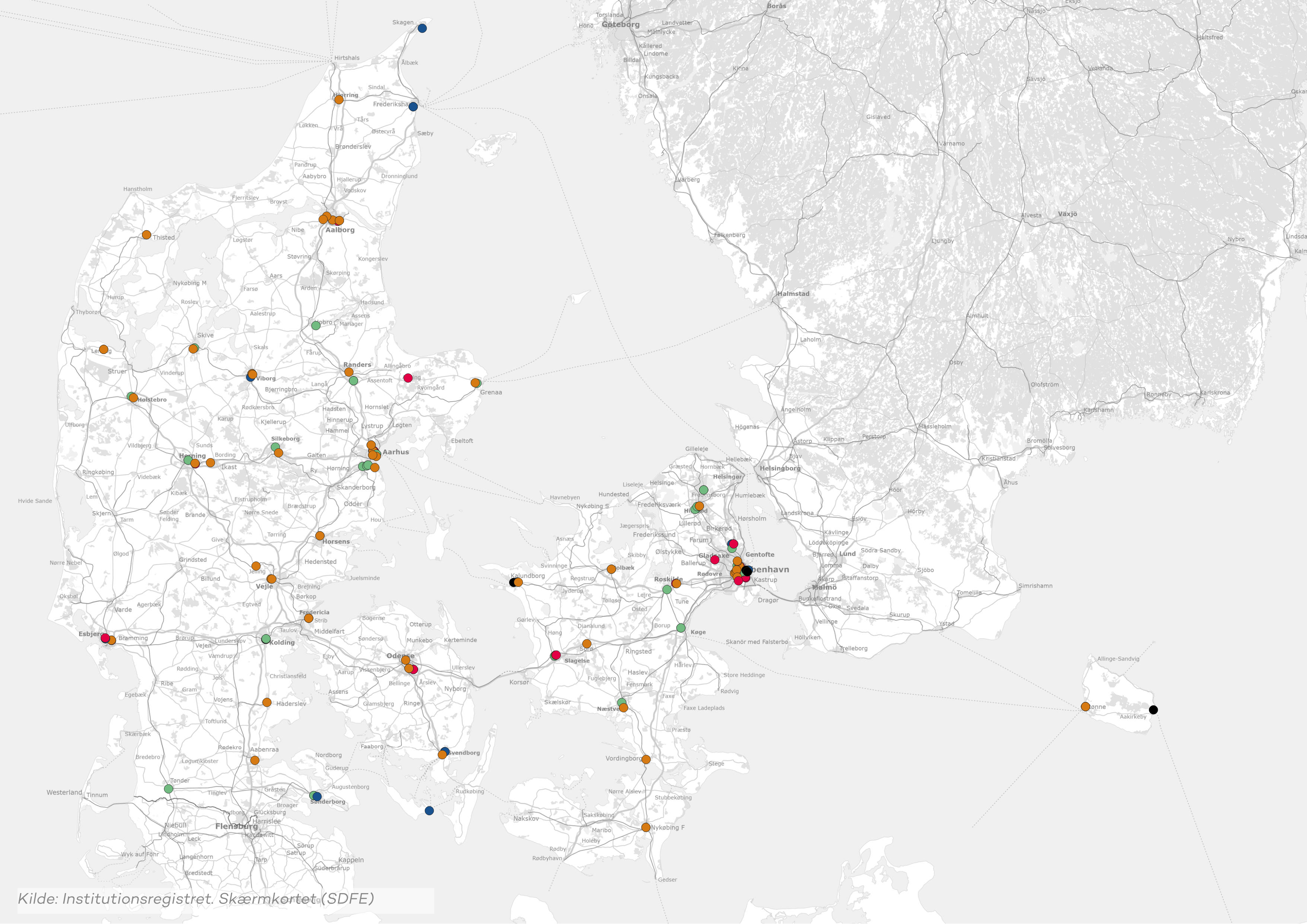 Kort over uddannelsesudbud Kort over uddannelsesudbud