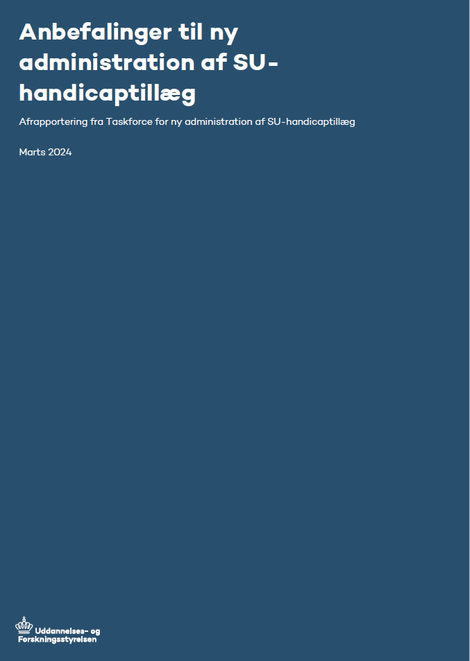 Taskforcen for ny administration af SU-handicaptillæg er kommet med ti anbefalinger til en fremtidig indretning af ordningens
administration, der skal understøtte en kortere sagsbehandlingsbehandlingstid